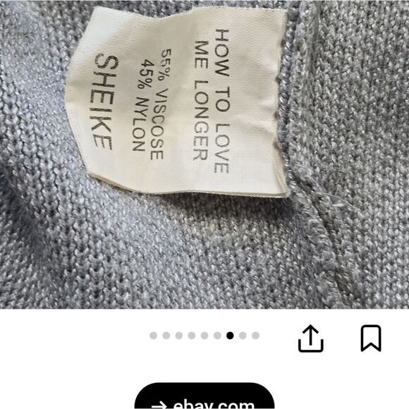 Sheike Tie Waist Gray Knitted Pencil Skirt Size Small - Picture 7 of 7